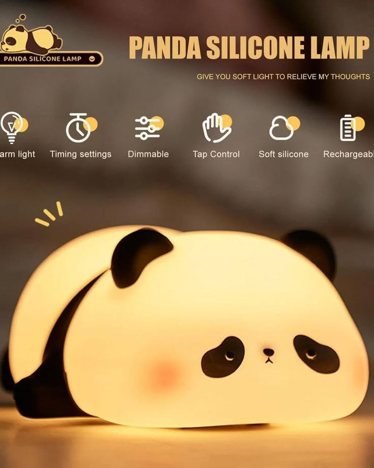 Sleeping Panda Cute Panda Night Light for Kids, Nursery - 10 cm  (White)